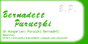 bernadett puruczki business card